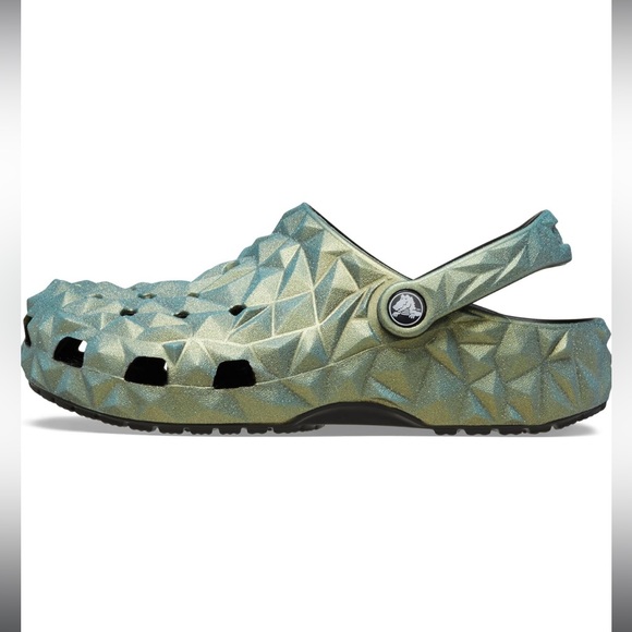 Brand New! Crocs Geometric Classic Clogs in Iridescent Aqua - Picture 3 of 10